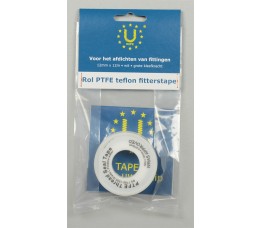 PTFE teflon fitterstape, 12mm x 12m, wit