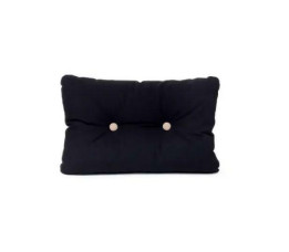 Kussen met knopen - Zwart met beige